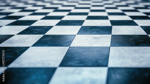 Black and White Checkered Floor Texture