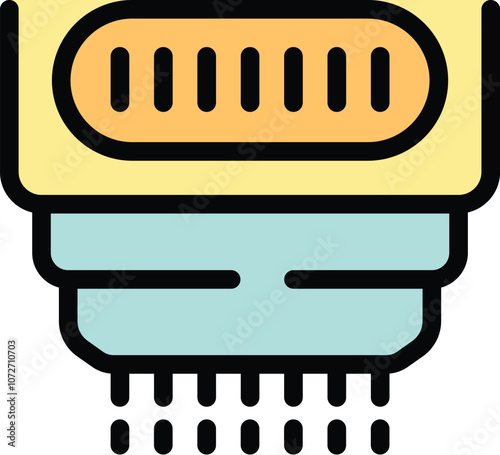 Water purifier icon in modern filled outline style illustrating the concept of purifying water for drinking