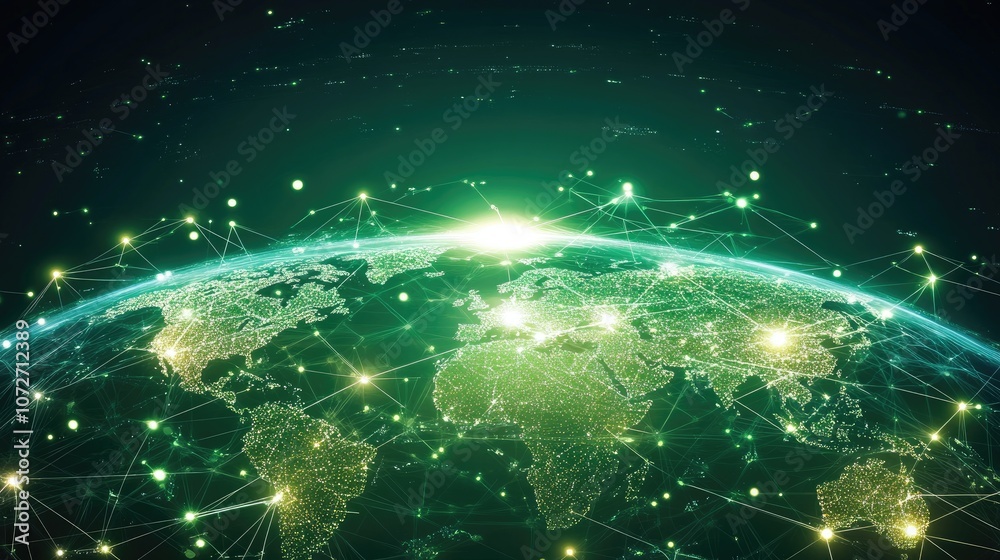Obraz premium Global Network Connectivity Visualization