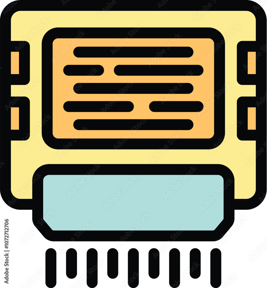 Air conditioner blowing cold air icon in vector, outlined filled style Air conditioner blowing cold air icon in vector, outlined filled style