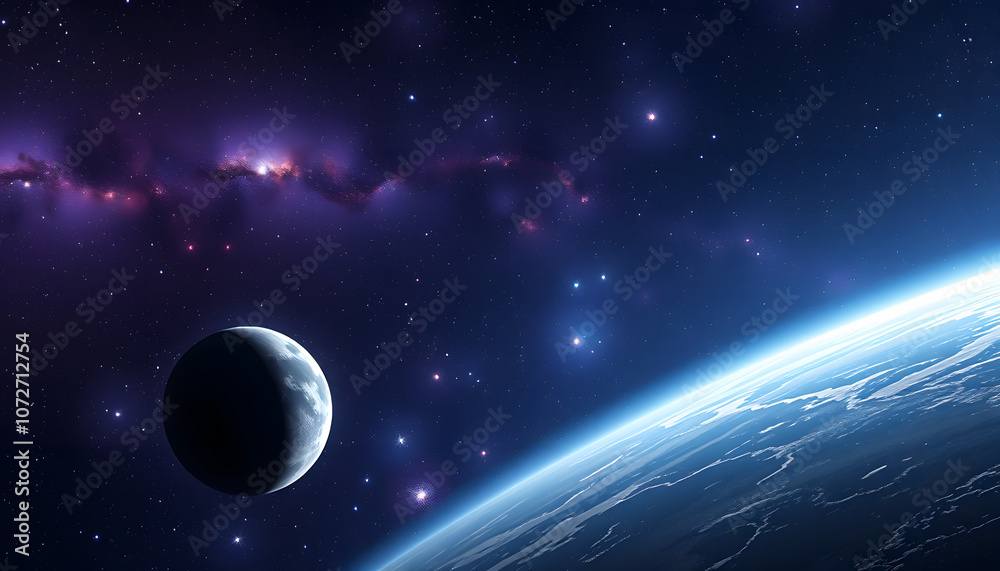 Obraz premium Planets Galaxy Science Fiction Wallpaper Beauty Deep Space Cosmos Physical Cosmology Stock Photos. Cosmology is the study of the cosmos isolated with white highlights, png