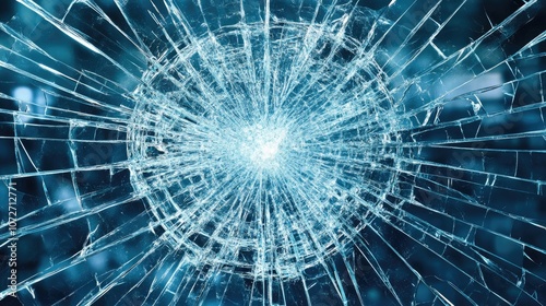 Shattered Glass with Intricate Cracks and Patterns