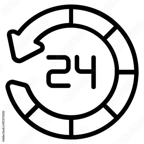 24 Rotation Line Icon