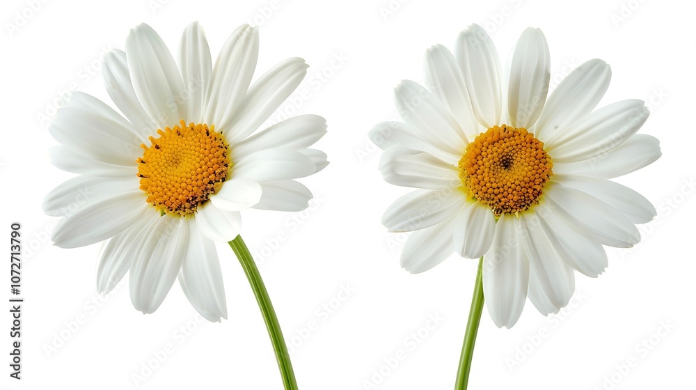 Two white daisies on a white background Two white daisies on a white background