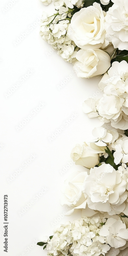 Elegant White Floral Arrangement on Minimalist Background Elegant White Floral Arrangement on Minimalist Background