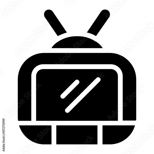 Watching TV Solid Icon