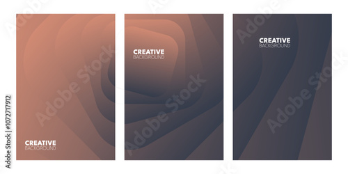 Three abstract, layered, color gradient backgrounds. Warm and cool tones.