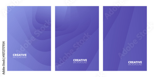 Three vertical panels of a light purple color with abstract, flowing lines.