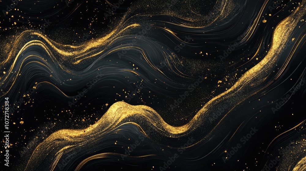 Elegant Black and Gold Abstract Wave Pattern Elegant Black and Gold Abstract Wave Pattern