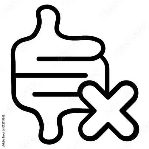 Constipation Line Icon