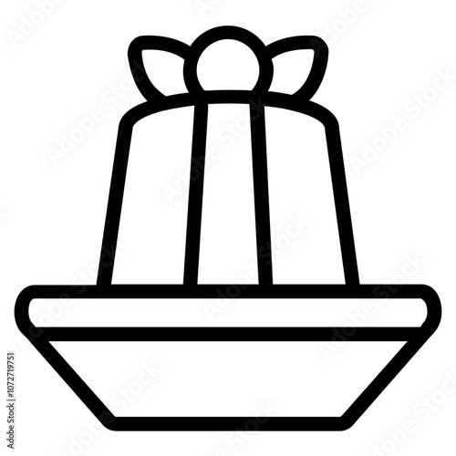 Berries Pudding Line Icon