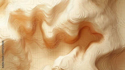 Abstract Topographic Map Design in Warm Tones photo