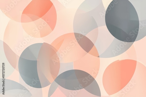 Abstract Pastel Pink and Gray Overlapping Circles Background Texture.