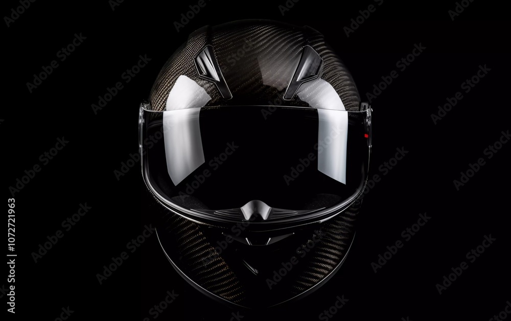 A sleek, black racing helmet with a reflective visor, designed for motorsport safety and performance. A sleek, black racing helmet with a reflective visor, designed for motorsport safety and performance.