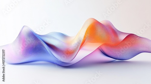 Abstract Flowing Waves in Soft Color Gradient