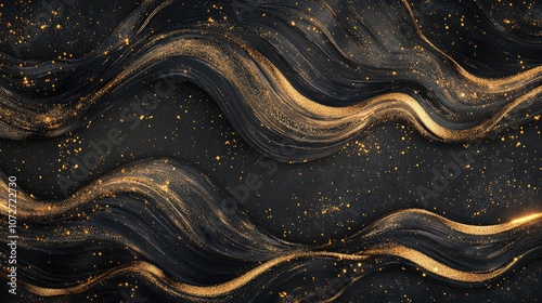 Elegant Black and Gold Abstract Background Design