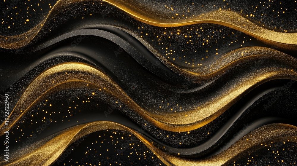 Elegant Waves of Gold and Black Texture Elegant Waves of Gold and Black Texture