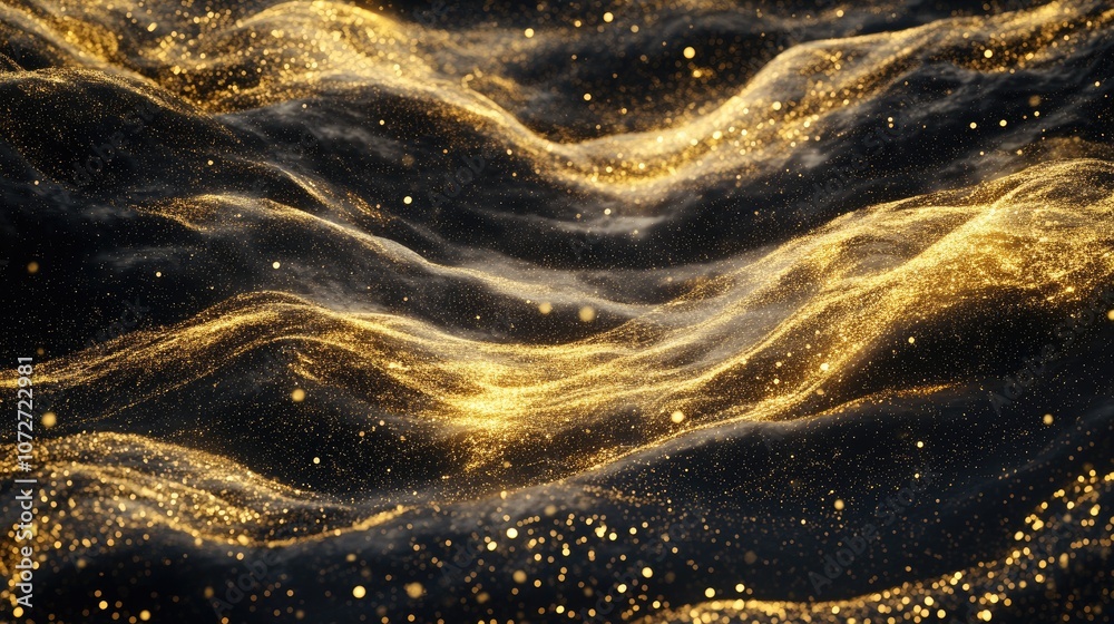 Shimmering Gold Particles on a Dark Background Shimmering Gold Particles on a Dark Background