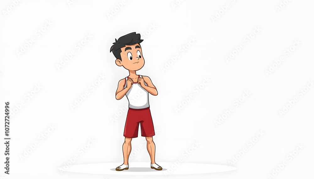 Male Gymnast Preparing For His Workout Routine isolated with white highlights, png Male Gymnast Preparing For His Workout Routine isolated with white highlights, png