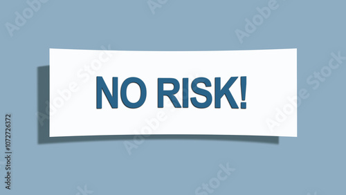 No Risk. A card isolated on blue background.