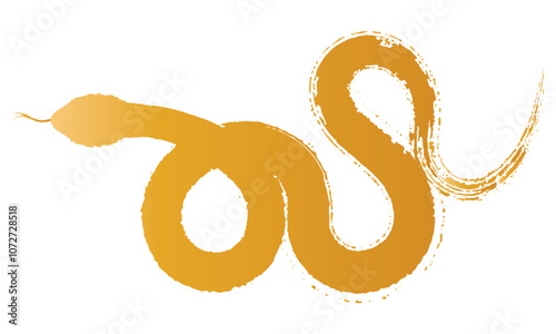 Golden snake pattern in brush style