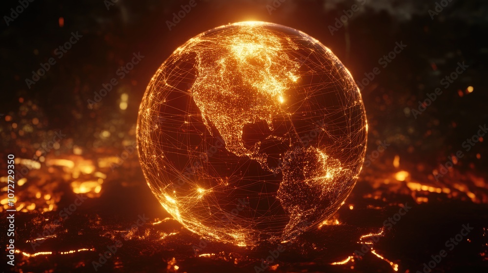 Globe constructed from light lines, dense network nodes, futuristic, cyber, AI-focused theme, ultra-realistic detail Globe constructed from light lines, dense network nodes, futuristic, cyber, AI-focused theme, ultra-realistic detail