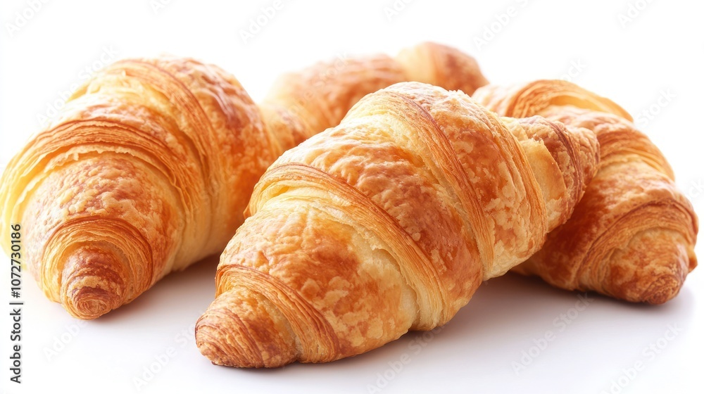Three Freshly Baked Croissants Three Freshly Baked Croissants