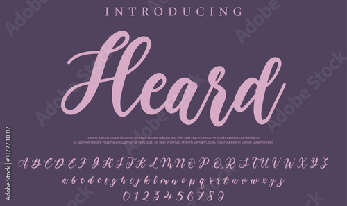 Heard Font Stylish brush painted an uppercase vector letters, alphabet, typeface