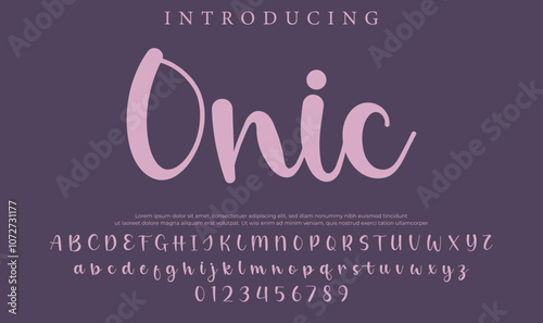 Onic Font Stylish brush painted an uppercase vector letters, alphabet, typeface photo