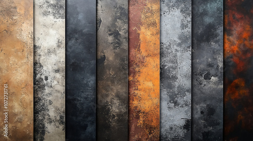 Abstract Grunge - Textured, grungy patterns in dark colors, giving a raw, edgy feel