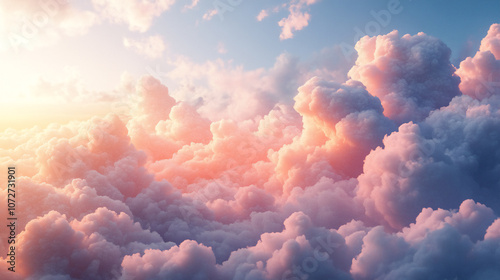 Pastel Clouds - Soft, fluffy cloud shapes in pastel colors for a dreamy, gentle effect 