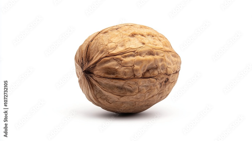 Single Walnut Isolated on White Background. Single Walnut Isolated on White Background.