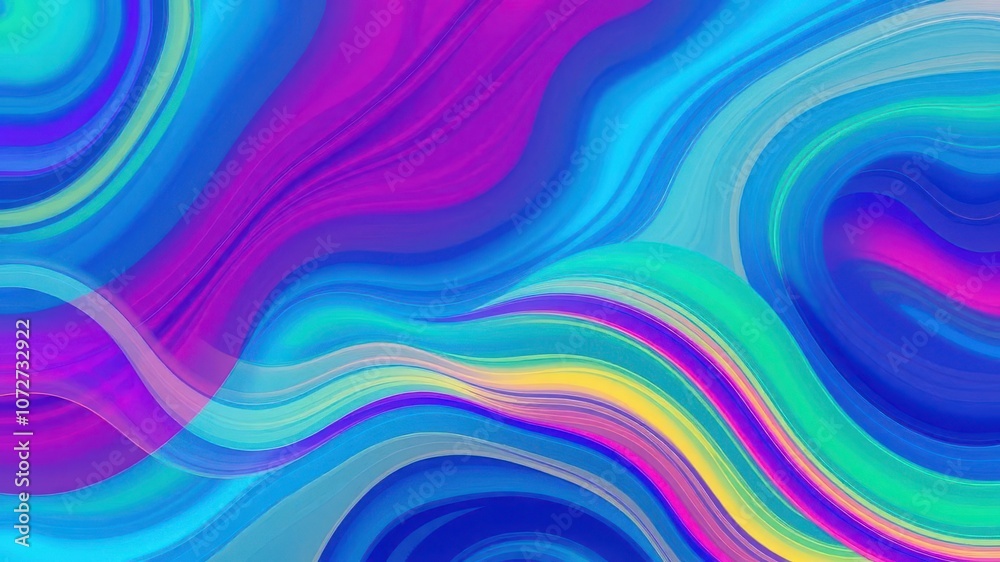 Obraz premium A vibrant and colorful wave pattern design perfect for backgrounds, banners, and digital art projects, abstract, modern, background
