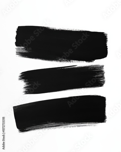 abstract black ink brush stroke background with space for text.