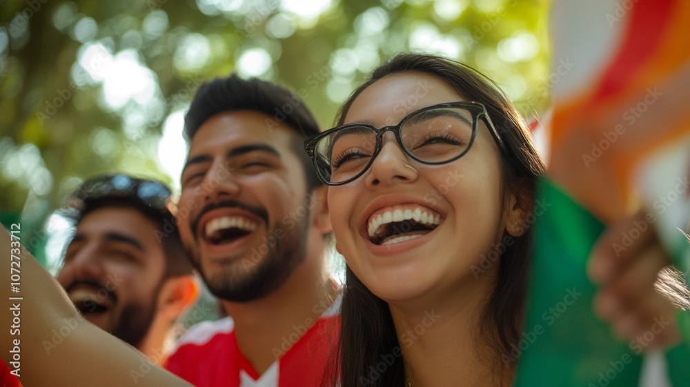 Fototapeta premium Celebrating Mexican Independence Day with laughter and joy in a festive gathering