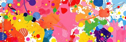 Abstract vibrant watercolor background with swirls of pink, blue, and yellow, watercolor, backdrop