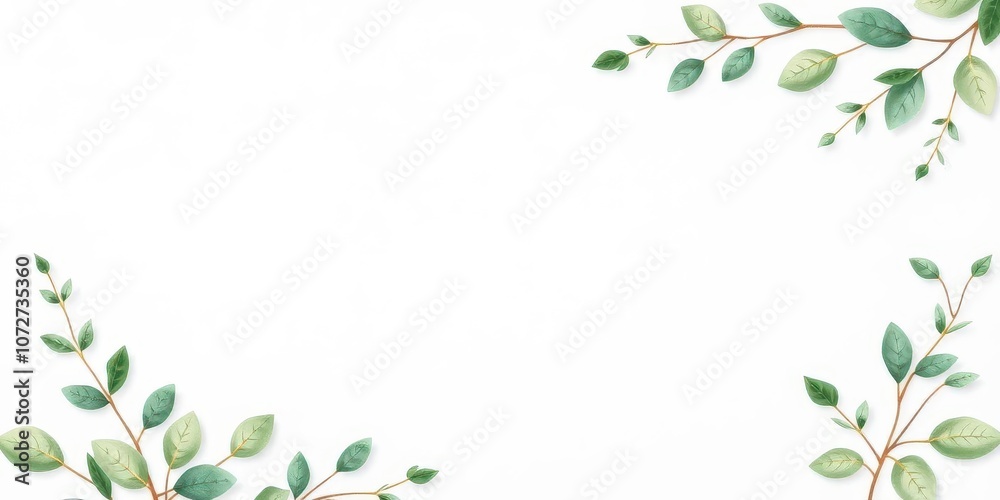 Elegant watercolor wedding invitation card with greenery leaves on white background, leaves, wedding Elegant watercolor wedding invitation card with greenery leaves on white background, leaves, wedding