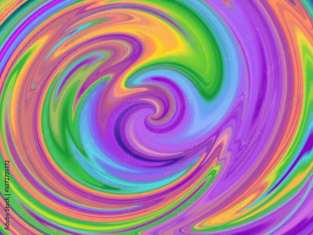 Fototapeta premium Swirling and colorful psychedelic circular patterns, spiral, imaginative