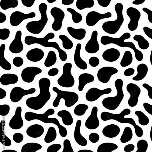 Abstract Black and White Seamless Pattern with