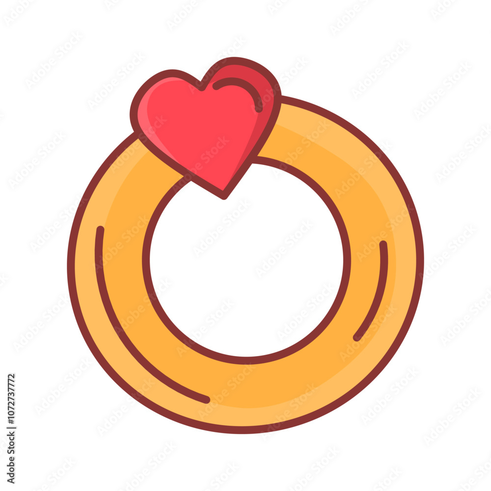 Simple and elegant golden ring illustration with a heart, symbolizing engagement, commitment, and romance. Ideal for wedding and Valentine's Day designs Simple and elegant golden ring illustration with a heart, symbolizing engagement, commitment, and romance. Ideal for wedding and Valentine's Day designs