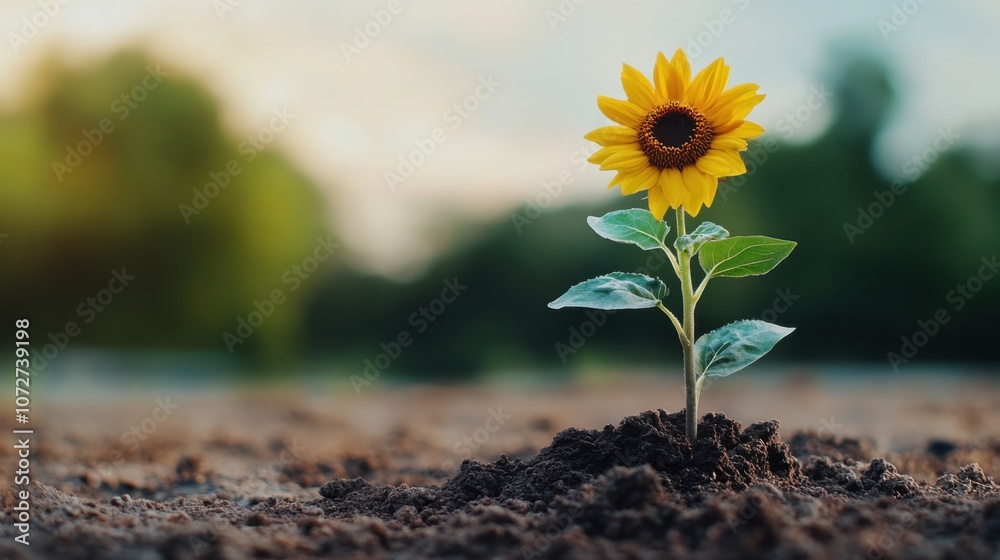Sunflower Symbolizing Hope in Climate Change Sunflower Symbolizing Hope in Climate Change