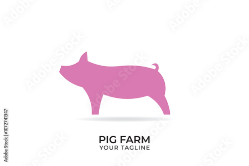 Pig animal logo design, pig animal silhouette logo, minimalist pig logo suitable for livestock businesses.