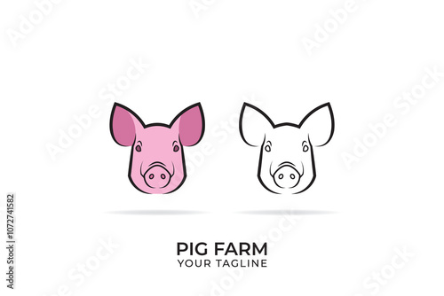 Pig animal logo design, pig animal silhouette logo, minimalist pig logo suitable for livestock businesses.