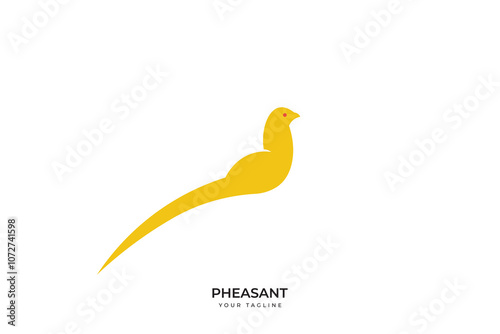 Pheasant logo design, minimalist pheasant logo, pheasant logo silhouette design.