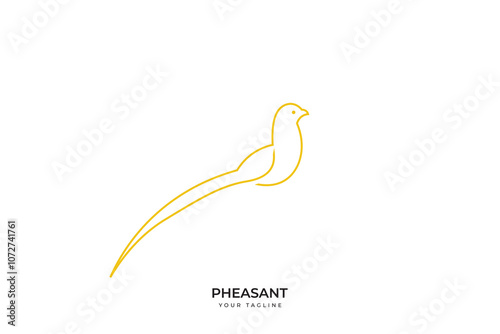 Pheasant logo design, minimalist pheasant logo, pheasant logo silhouette design.