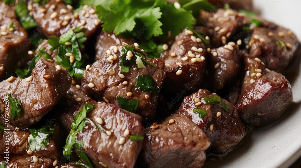 Tender Beef Chunks with Fresh Herbs and Seasoning Tender Beef Chunks with Fresh Herbs and Seasoning