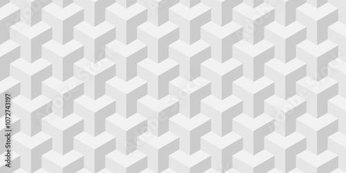 Vector abstract white and gray geometric minimal cube hexagon surface texture design. white cubies block and mete glossy thin smooth structure isometric grid banner and wallpaper.