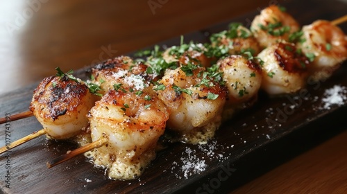 Grilled Shrimp Skewers with Garlic Butter Sauce