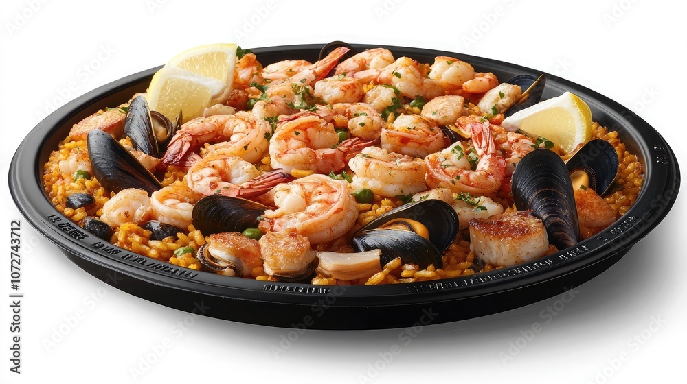 Delicious seafood dish in a vibrant presentation Delicious seafood dish in a vibrant presentation