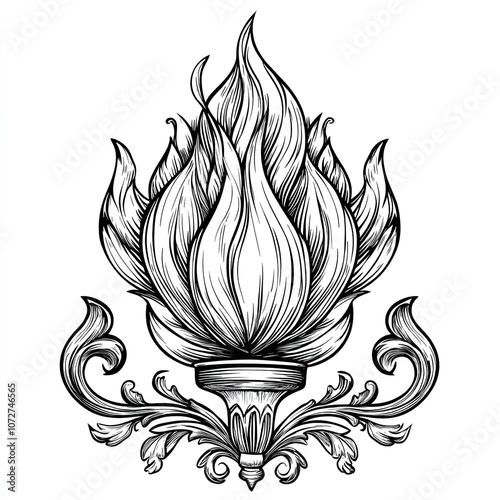  vector illustration of an elegant fire on a white background: photo